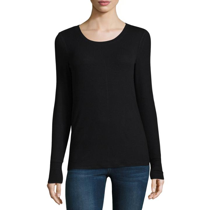 A.n.a Elbow Sleeve Round Neck T-shirt-womens
