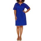 Ronni Nicole Elbow Sleeve Lace Circles Sheath Dress-plus