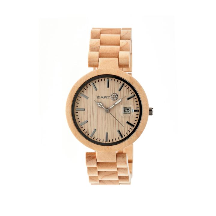 Earth Wood Stomates Khaki Bracelet Watch With Date Ethew2201