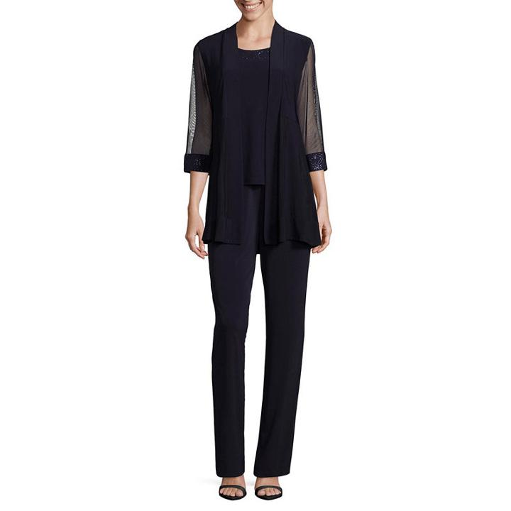R & M Richards 3/4 Sleeve Embellished Jumper-petite