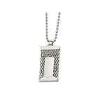 Mens Stainless Steel Mesh Dog Tag Pendant