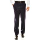 Stafford Executive 100s Wool Navy Stripe Suit Pants - Classic Fit