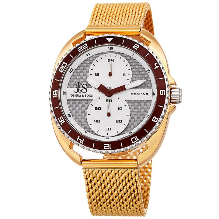 Joshua & Sons Mens Gold Tone Strap Watch-j-136yg