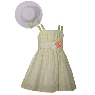 Bonnie Jean 4-6x Sleeveless Dress With Hat
