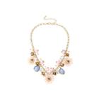 Mixit&trade; Gold-tone Pastel Flower Bead Frontal Necklace