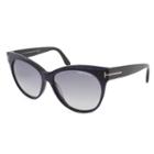 Tom Ford Sunglasses - Saskia / Frame: Irridescent Violet & Blue Pinstripe Lens: Gray Gradient