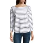 Liz Claiborne Long Sleeve U Neck Blouse - Tall