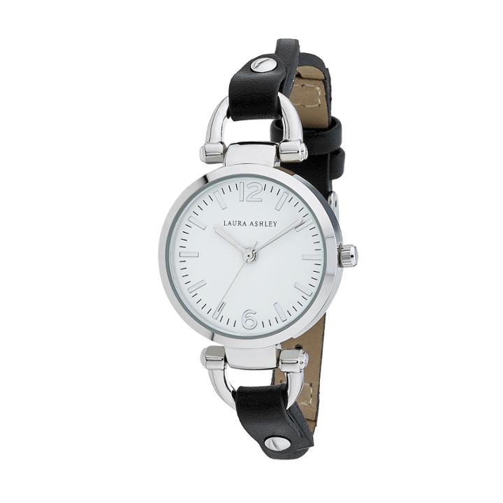 Laura Ashley Womens Black Strap Watch-la31032ssw