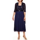 R & M Richards 3/4-sleve Lace Jacket Dress - Petite
