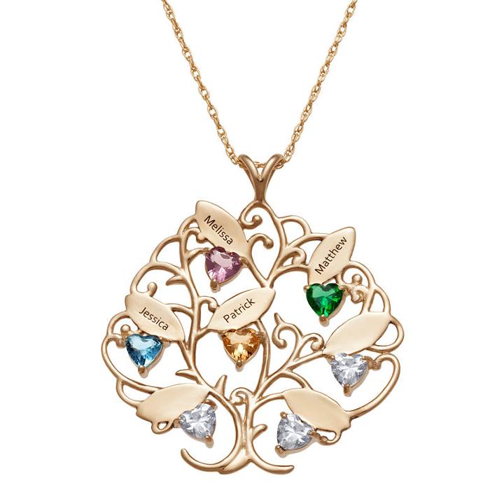 Personalized Womens Crystal 14k Gold Over Silver Pendant Necklace