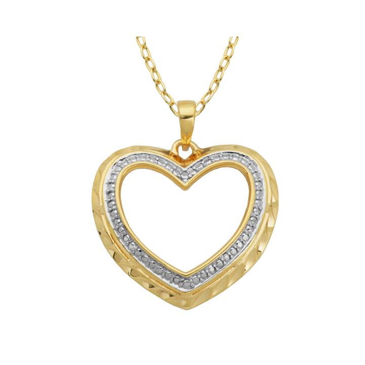 Classic Treasures™ Diamond-accent Cutout Heart Pendant Necklace