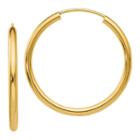 14k Gold 22mm Round Hoop Earrings
