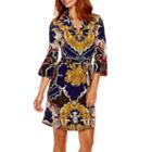 Trulli 3/4-sleeve Print Shirtdress