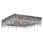 Cascade Collection 13 Light 7.5 Extra Large Square Chrome Finish And Clear Crystal Flush Mount Ceiling Light