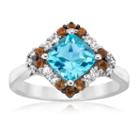 Levian Corp Le Vian Womens Color Enhanced Blue Aquamarine 14k Gold Cocktail Ring