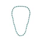 Decree Blue Bead Silver-tone Strand Necklace