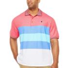 Izod Advantage Performance Colorblock Short Sleeve Stripe Knit Polo Shirt Big And Tall