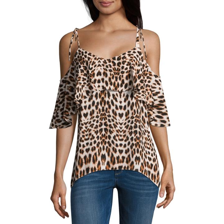 Belle + Sky Tie Shoulder Sharkbite Blouse