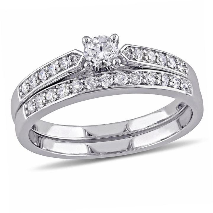 1/2 Ct. T.w. Diamond Sterling Silver Bridal Set