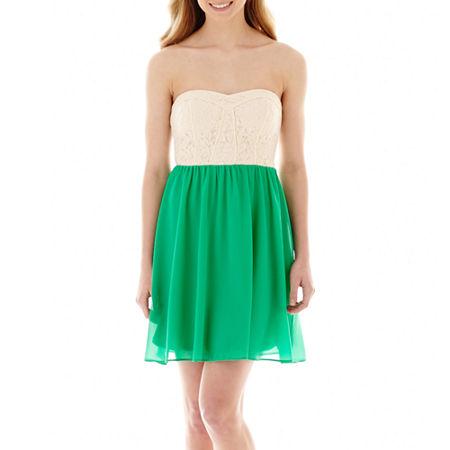 My Michelle Strapless Structured-bodice Dress