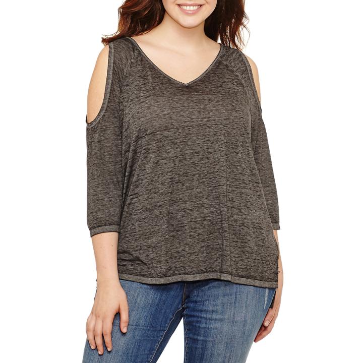A.n.a 3/4 Sleeve T-shirt-womens Plus