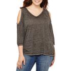 A.n.a 3/4 Sleeve T-shirt-womens Plus