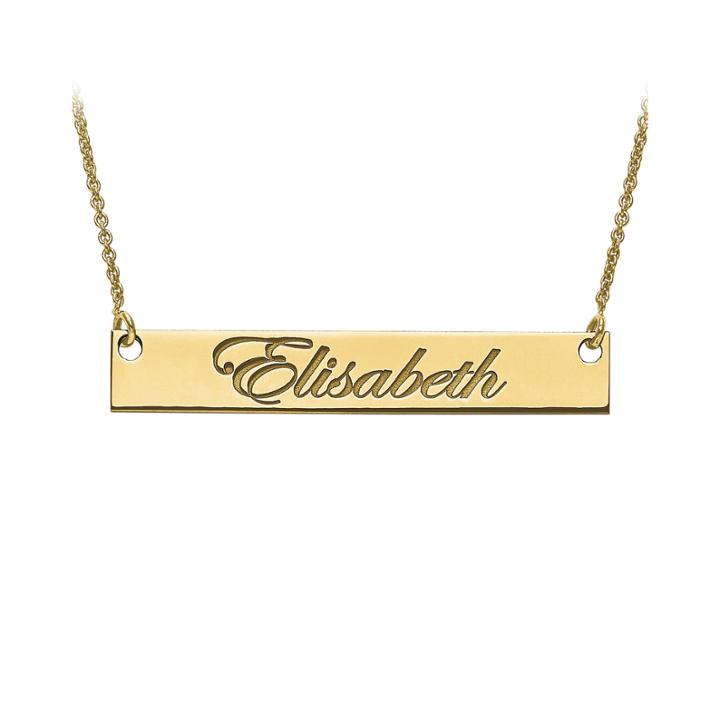 Personalized 6x39mm Script Name Bar Necklace