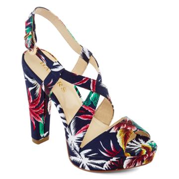 Bakers Mccoy Floral Platform Sling Back Sandals