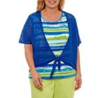 Alfred Dunner Corsica Short Sleeve Layered Top Plus