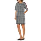 Vivi By Violet Weekend Elbow Sleeve Plaid Shift Dress