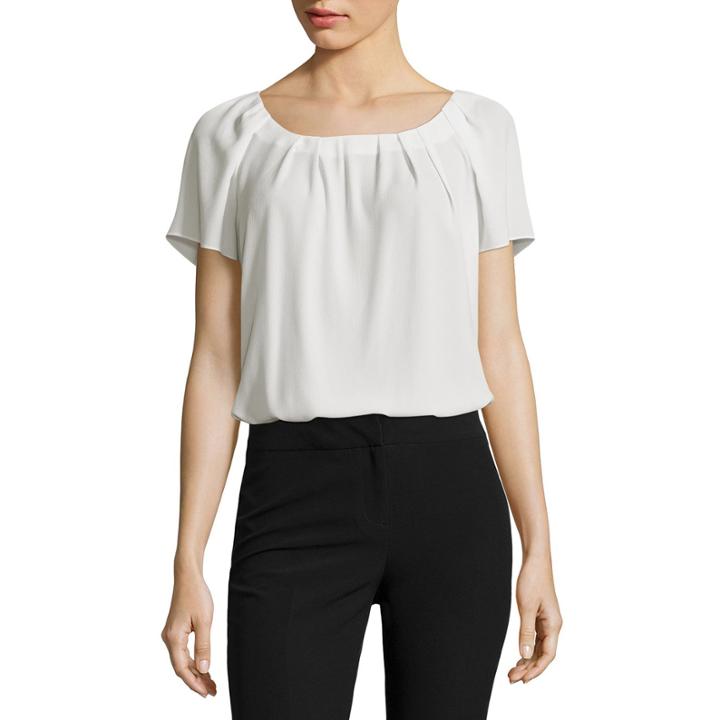 Worthington Short-sleeve Flutter Blouse - Tall