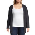 Derek Heart Not Applicable Long Sleeve Open Front Cardigan-juniors Plus