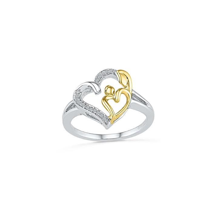 Womens Diamond Accent White Diamond Gold Over Silver Cocktail Ring