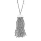 Liz Claiborne Silver-tone Tassel Pendant Necklace