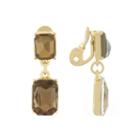 Monet Jewelry Brown Goldtone Double Drop Clip Earring