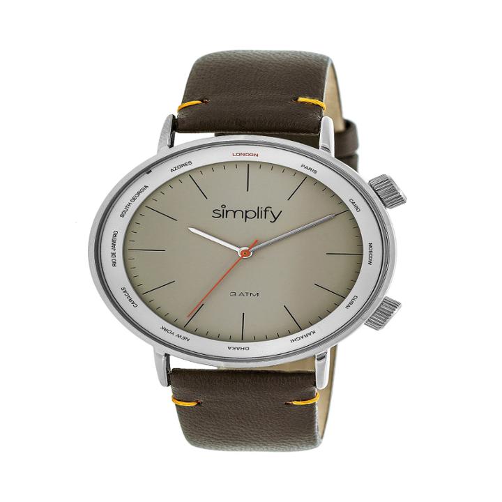 Simplify Unisex Brown Strap Watch-sim3304