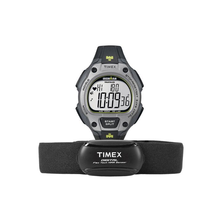 Timex Ironman Road Trainer Heart Rate Monitor Gray Dial Chronograph Watch T5k719f5