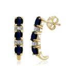 Diamond Accent Blue Sapphire 14k Gold Over Silver Drop Earrings