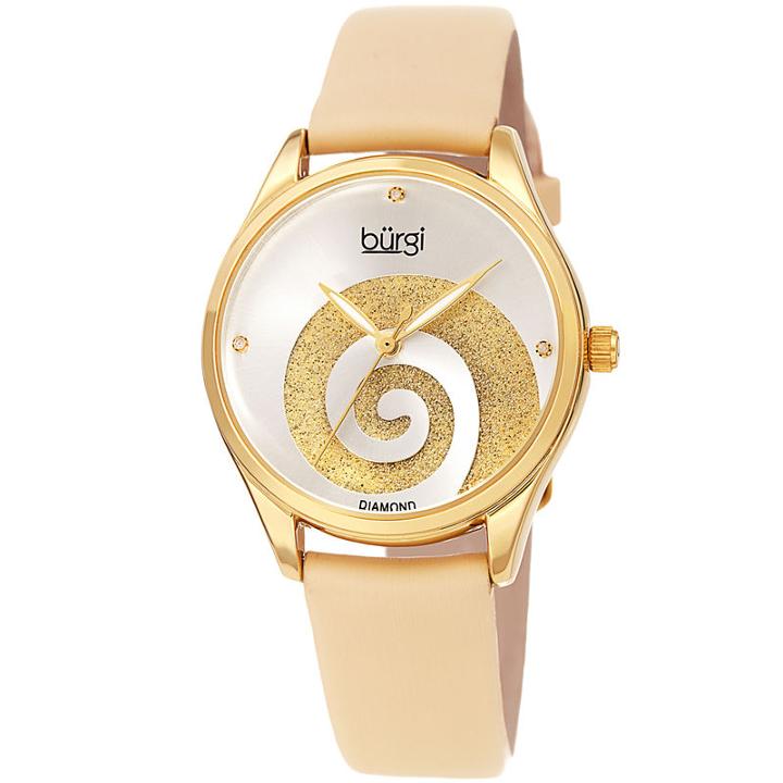Burgi Womens Gold Tone Strap Watch-b-201yg