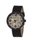 Simplify Mens The 800 Black Leather-band Black Case Watch With Day & Date Sim0803