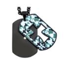Mens Cubic Zirconia Camouflage Cutout Stainless Steel Cross Dog Tag Pendant