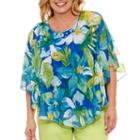 Alfred Dunner Tropical Overlay Blouse-plus