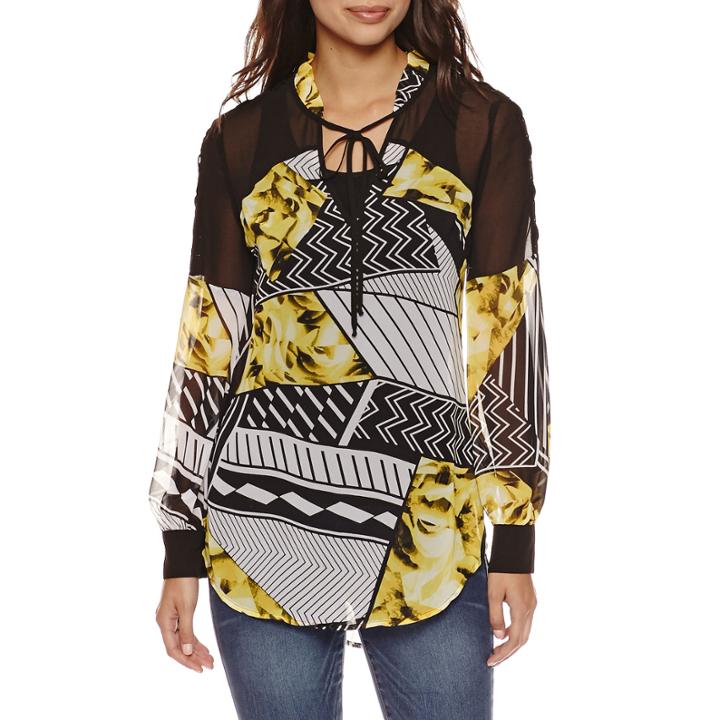 Bisou Bisou Ruffle Neck Hi Lo Top