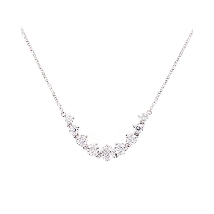 100 Facets By Diamonart Cubic Zirconia Graduated Necklace