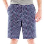 St. John's Bay Madras Plaid Flat-front Shorts