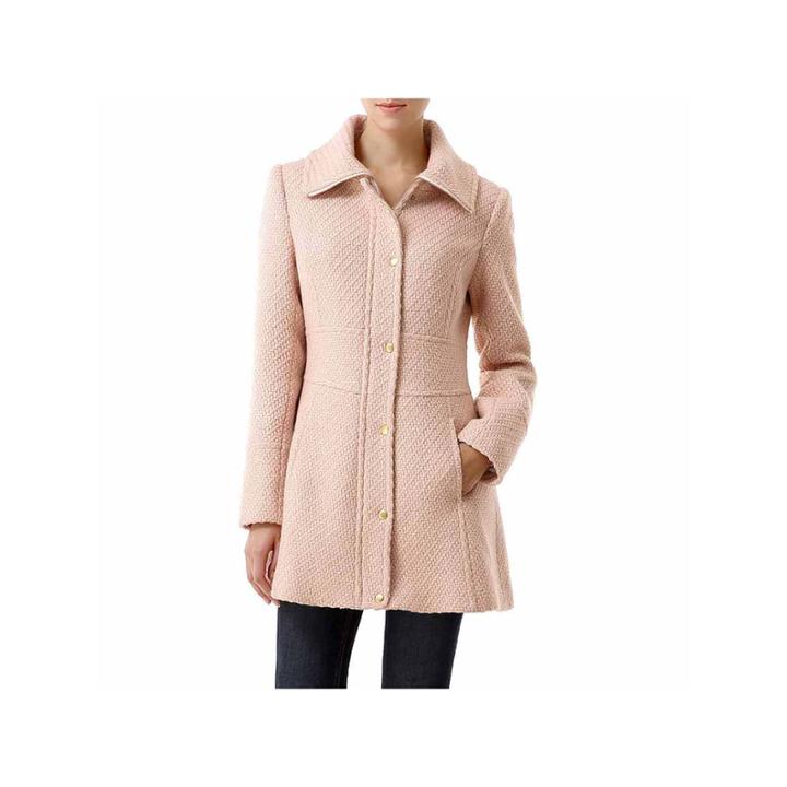 Bgsd Women's Boucle Wool Blend Zip Front Coat