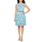 R & K Originals Short Sleeve Floral Fit & Flare Dress
