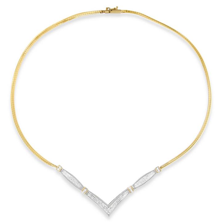 Womens 2 Ct. T.w. White Diamond 14k Two Tone Gold Pendant Necklace