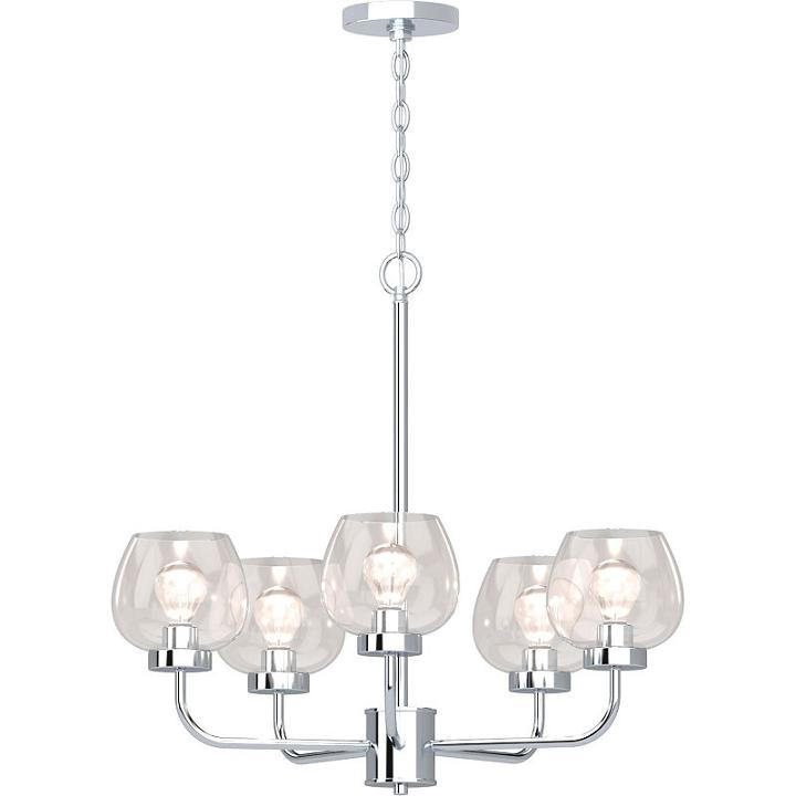 5-light Polished Nickel Up-light Chandelier