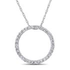 Womens 1/8 Ct. T.w. Genuine White Diamond Round Pendant Necklace